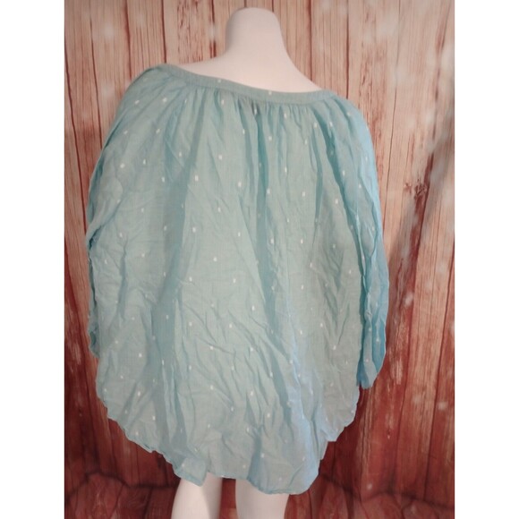 Westbound Blue Dot 3/4 Roll Tab Sleeve Vneck Blouse Sz 3X - Picture 3 of 3